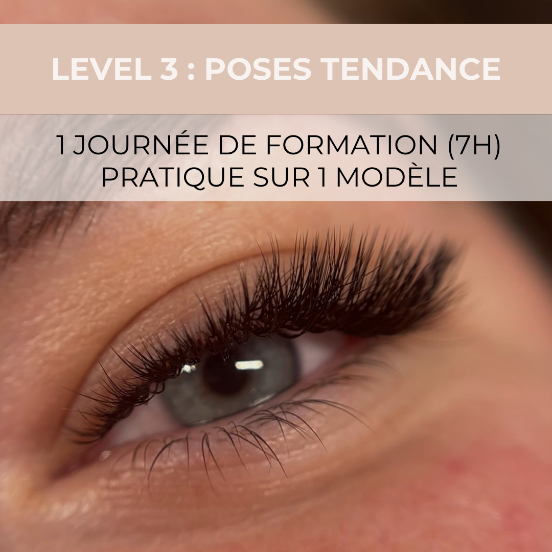 FORMATION EXTENSIONS CILS LEVEL 3 - Poses Tendance (Fox eyes, Liner, Wispy, Kim K, Wet, Mascara)