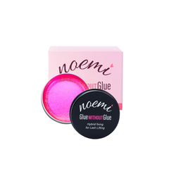 Baume adhésif lash lift Noemi Glue Without Glue Hot Pink 25g – fixation cils sur pad sans séchage, vitamines et kératine, pot rose
