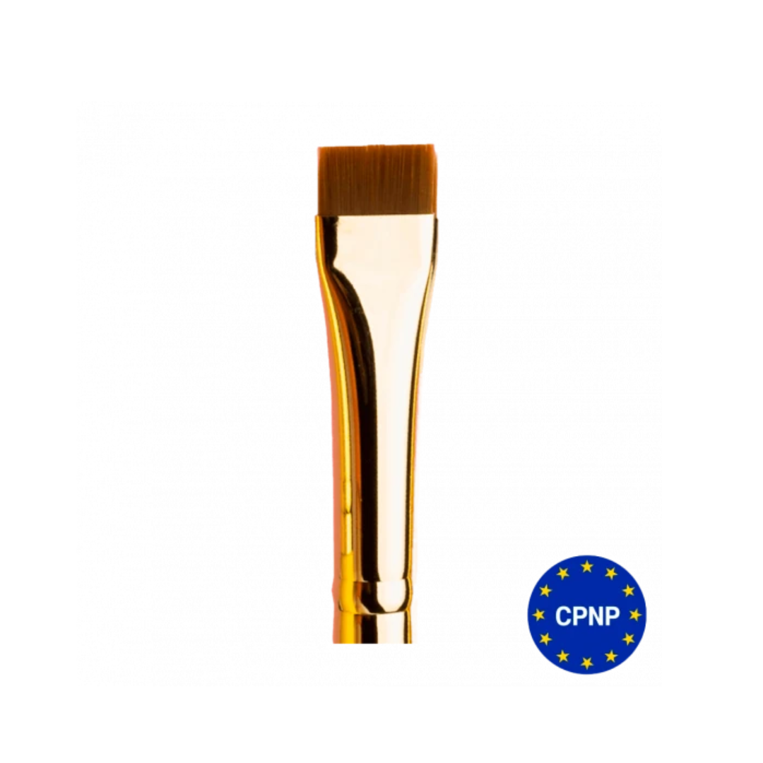 Pinceau droit sourcils ZOLA 03uk Ukraine Edition – outil professionnel tracé et mapping sourcils, poils synthétiques, coloris bleu et jaune