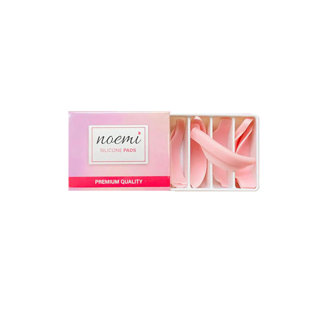 Pads lash lift hybrides Noemi Premium Silicone 4 paires S M L XL – silicone souple mat, autoadhésifs sans colle, tous types de cils