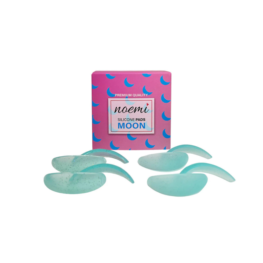 Pads silicone Noemi Moon 4 paires pour lash lift cils courts – 2 paires gloss glitter et 2 paires mat glitter, sans colle