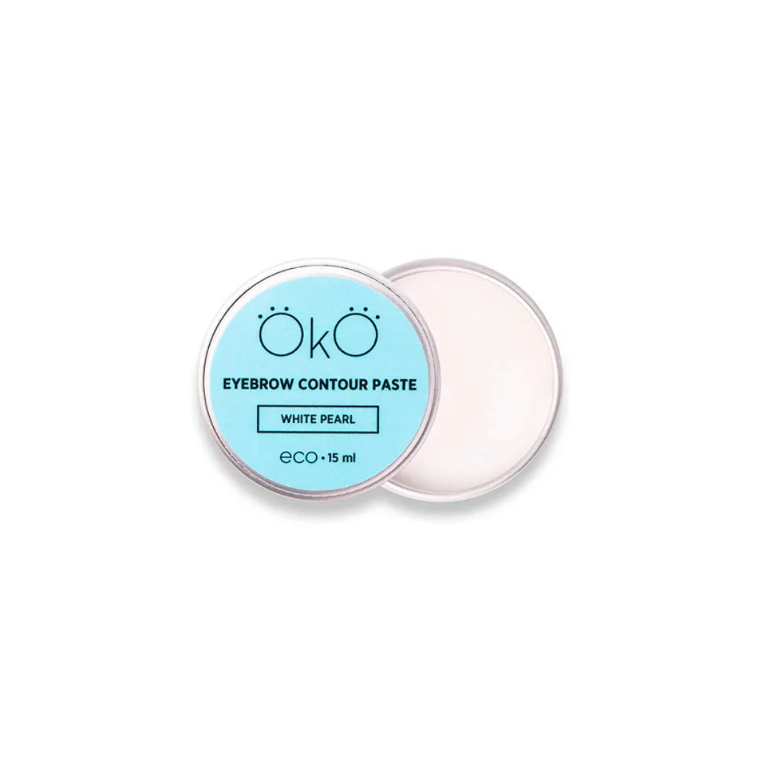 Pâte de contour sourcils ÖKO White Pearl 15ml – texture crémeuse dense, protection peau avant teinture et henné, hypoallergénique
