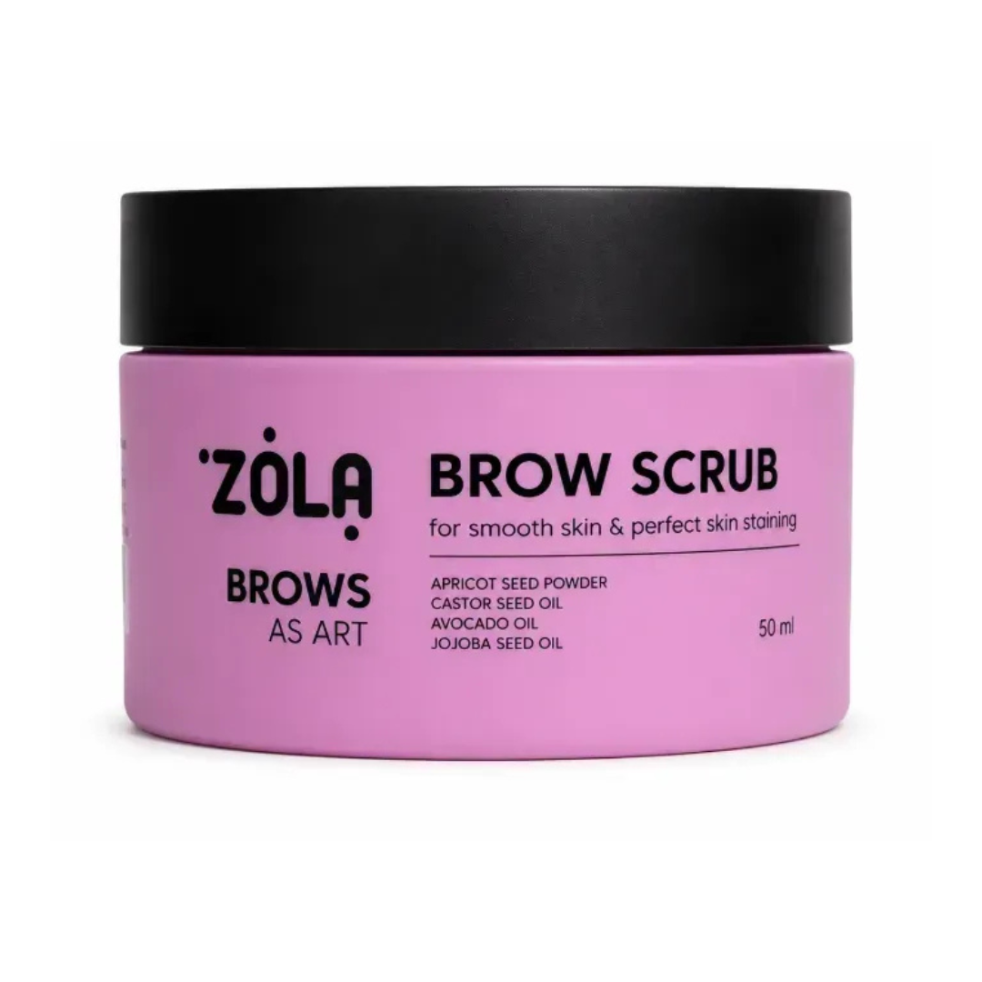 Gommage sourcils ZOLA Eyebrow Scrub 100ml – exfoliant doux noyaux d'abricot, double usage gommage et masque, préparation avant teinture browlift et lamination